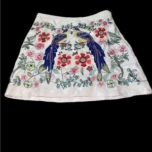 NWT Embroidered Sequin High Waisted Skirt
